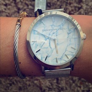 Silver Hayman marble mesh watch Christian Paul